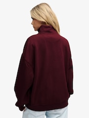 Superdry Red Monogram Half Zip Sweat Top - Image 2 of 7