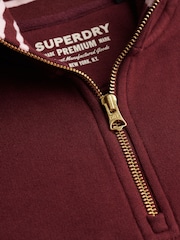 Superdry Red Monogram Half Zip Sweat Top - Image 7 of 7