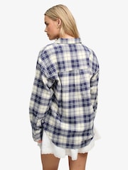 Superdry Blue Check Flannel Relaxed Shirt - Image 2 of 5
