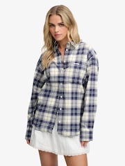 Superdry Blue Check Flannel Relaxed Shirt - Image 3 of 5