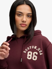 Superdry Maroon Red Athletic Applique Track Top - Image 5 of 8