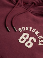 Superdry Maroon Red Athletic Applique Track Top - Image 7 of 8