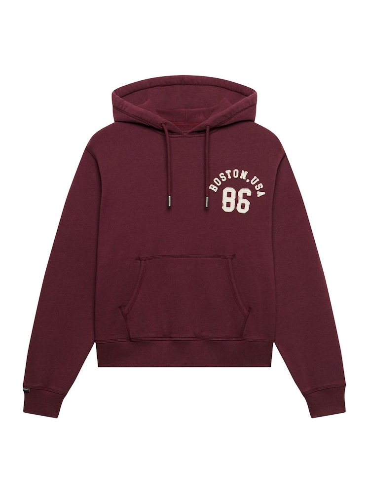 Superdry Maroon Red Athletic Applique Track Top - Image 8 of 8