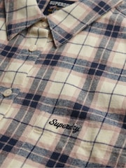 Superdry White Check Flannel Relaxed Shirt - Image 7 of 7