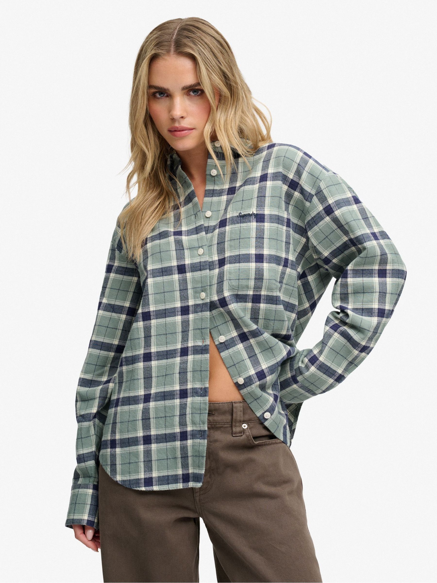 Superdry Women's Vert Flannel Checked Shirt - Image 2
