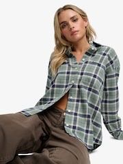 Superdry Green Check Flannel Relaxed Shirt - Image 4 of 5