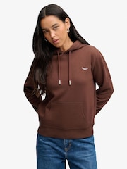 Superdry Brown Signature Emb Hoodie - Image 2 of 6