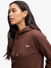 Superdry Brown Signature Emb Hoodie - Image 4 of 6