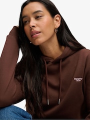 Superdry Brown Signature Emb Hoodie - Image 5 of 6