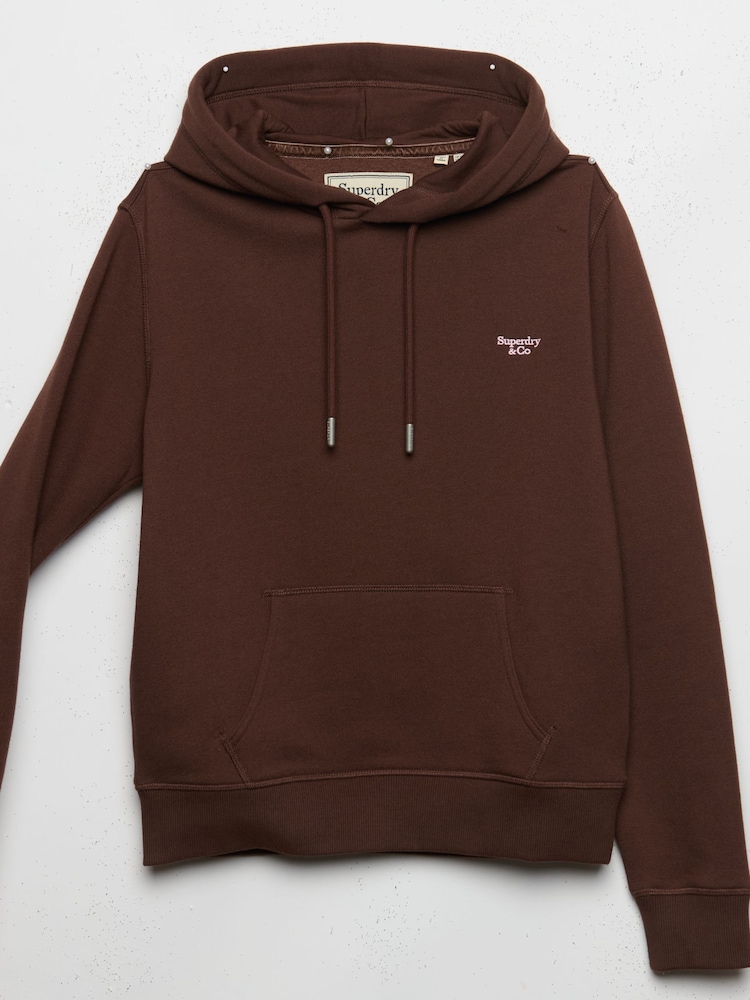 Superdry Brown Signature Emb Hoodie - Image 6 of 6 Superdry Brown Signature Emb Hoodie - Image 6 of 6