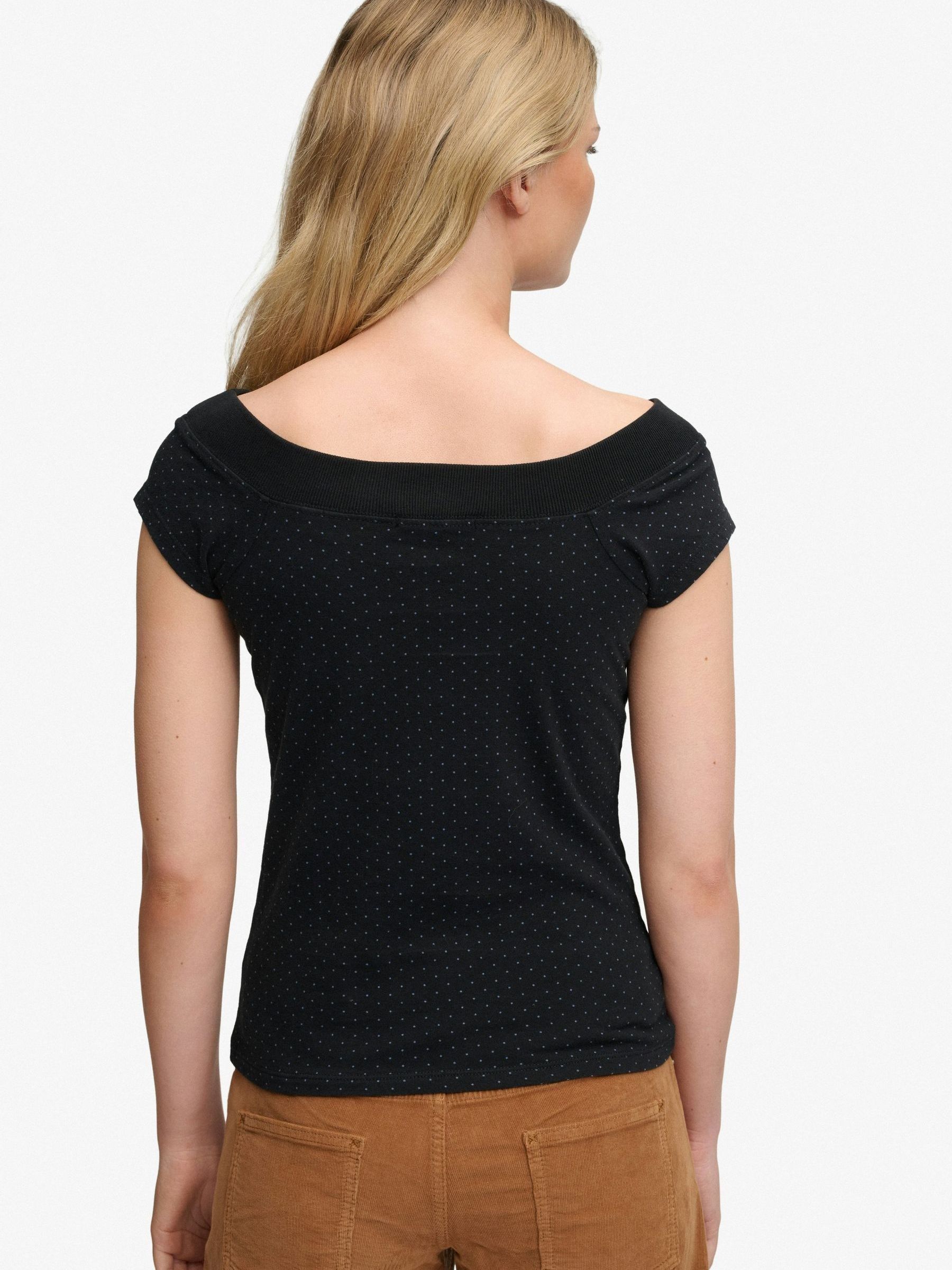 Buy Superdry Black Polka Dot Essential Off-Shoulder Top from the
