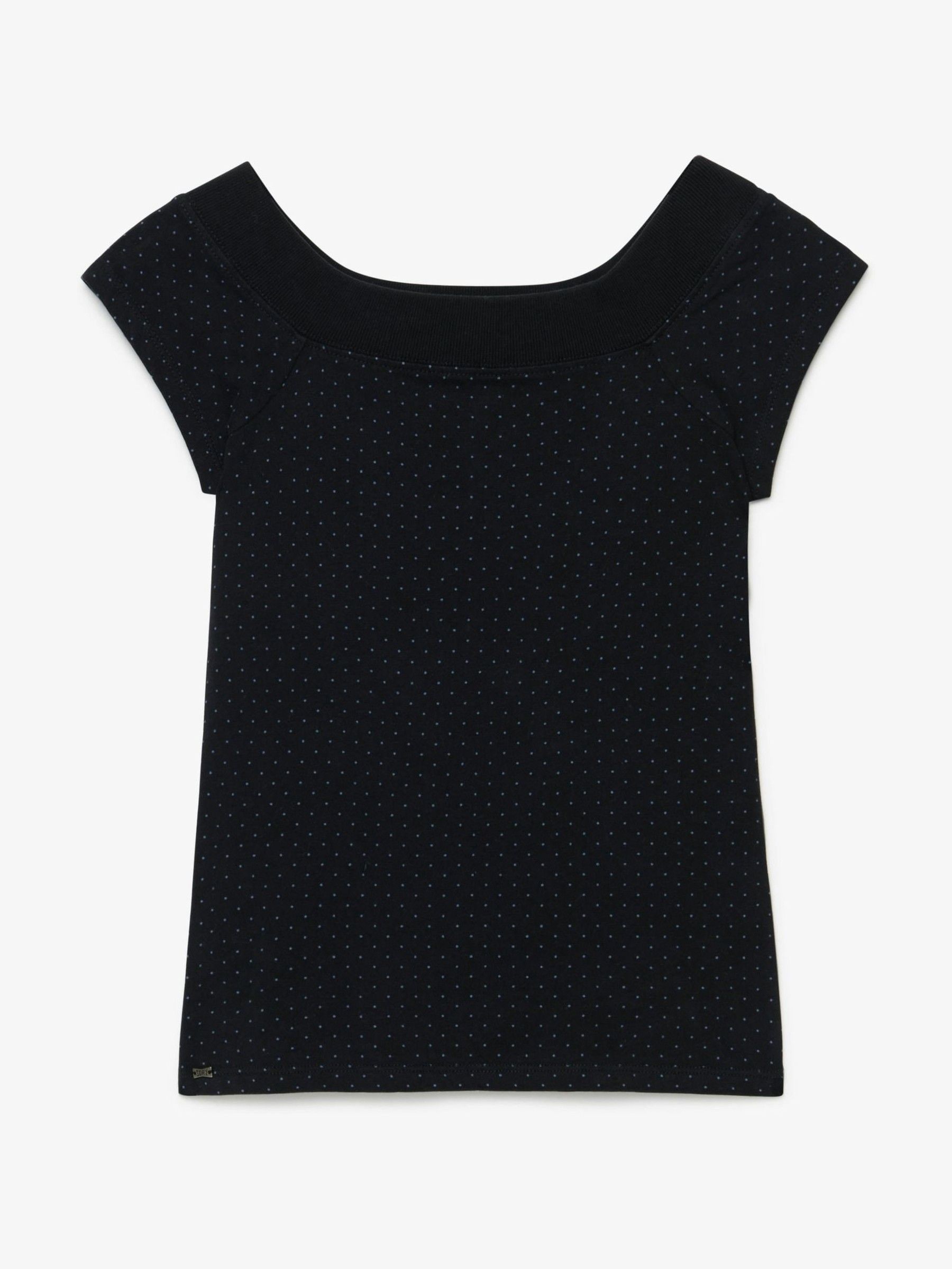 Buy Superdry Black Polka Dot Essential Off-Shoulder Top from the