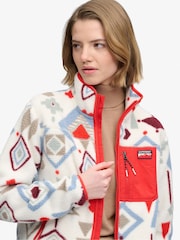 Superdry Red Outdoor Printed Zip Fleece - Image 4 of 7