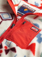 Superdry Red Outdoor Printed Zip Fleece - Image 7 of 7
