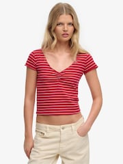 Punainen - Superdry Athletic Essentials -pitkähihainen gobe-toppi - Kuva 1 / 7
