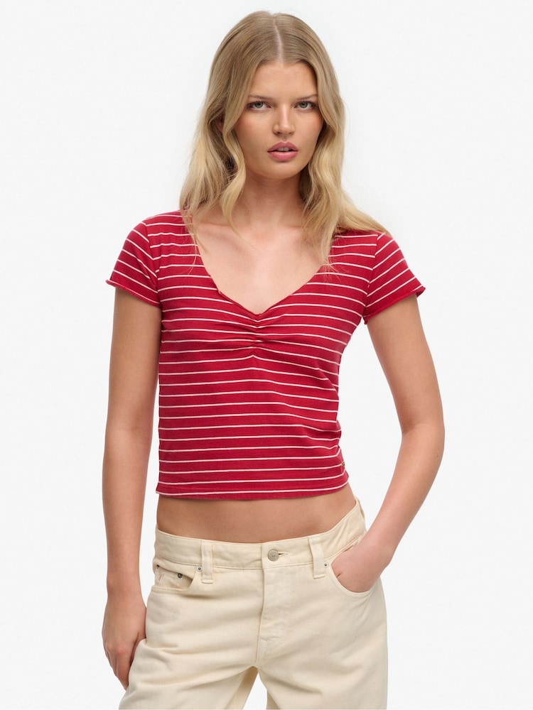 Punainen - Superdry Athletic Essentials -pitkähihainen gobe-toppi - Kuva 1 / 7