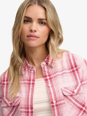 Superdry Pink Lumberjack Check Flannel Shirt - Image 4 of 5