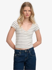 Valkoinen - Superdry Athletic Essentials -pitkähihainen gobe-toppi - Kuva 1 / 8