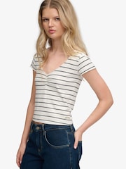 Valkoinen - Superdry Athletic Essentials -pitkähihainen gobe-toppi - Kuva 5 / 8