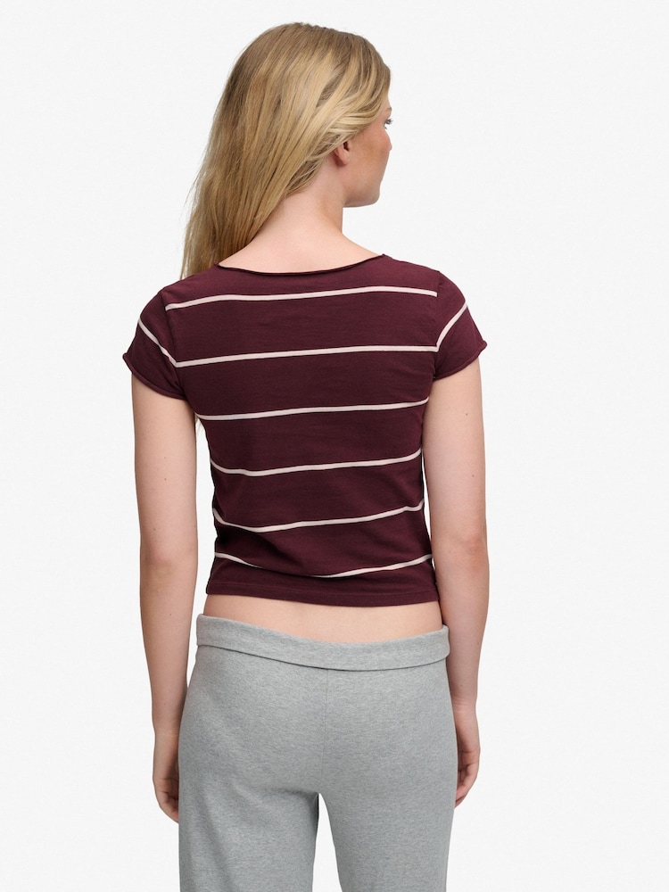 Maroon Punainen - Superdry Athletic Essentials -pitkähihainen gobe-toppi - Kuva 2 / 7