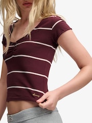 Maroon Punainen - Superdry Athletic Essentials -pitkähihainen gobe-toppi - Kuva 4 / 7