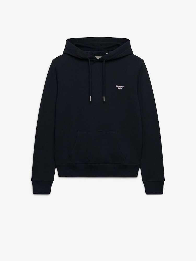 Superdry Navy Blue Signature Emb Hoodie - Image 1 of 3