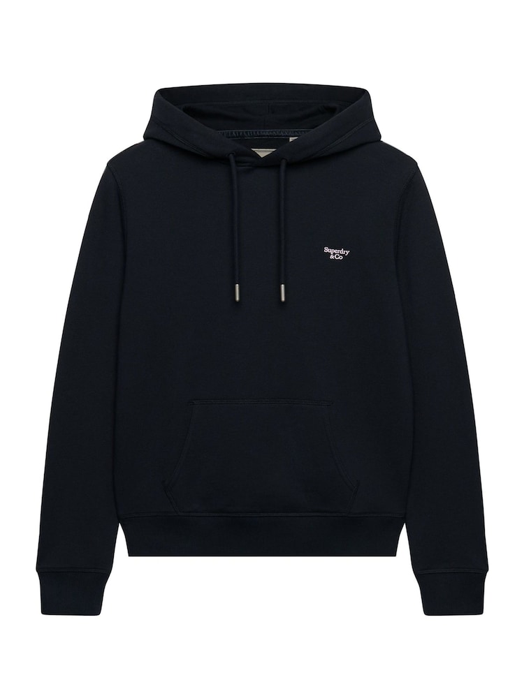Superdry Navy Blue Signature Emb Hoodie - Image 3 of 3