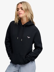 Superdry Navy Blue Signature Emb Hoodie - Image 4 of 7