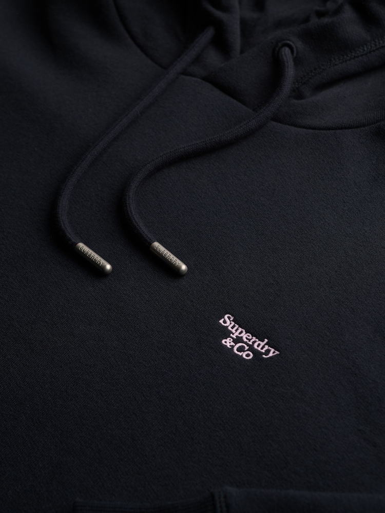 Superdry Navy Blue Signature Emb Hoodie - Image 7 of 7