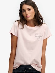 Superdry Pink Luxe Casual Classic T-Shirt - Image 4 of 5
