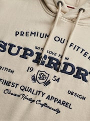 Superdry Cream Luxe Casual Emb Relaxed Hoodie - Image 7 of 7