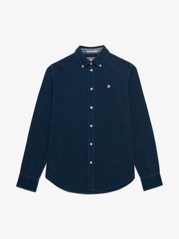 Superdry Blue Needle Cord Long Sleeve Shirt - Image 1 of 2