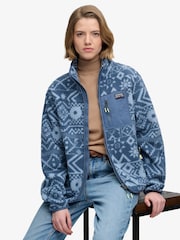 Superdry Blue Outdoor Printed Zip Fleece - Image 1 of 7