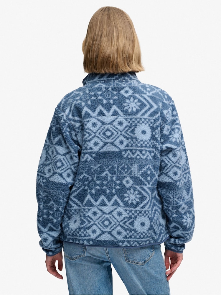Superdry Blue Outdoor Printed Zip Fleece - Image 2 of 7