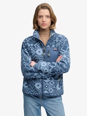 Superdry Blue Outdoor Printed Zip Fleece - Image 5 of 7