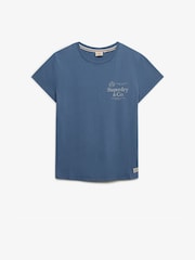 Superdry Blue Luxe Casual Classic T-Shirt - Image 6 of 8