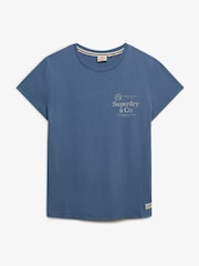 Superdry Blue Luxe Casual Classic T-Shirt - Image 7 of 8