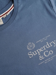 Superdry Blue Luxe Casual Classic T-Shirt - Image 8 of 8