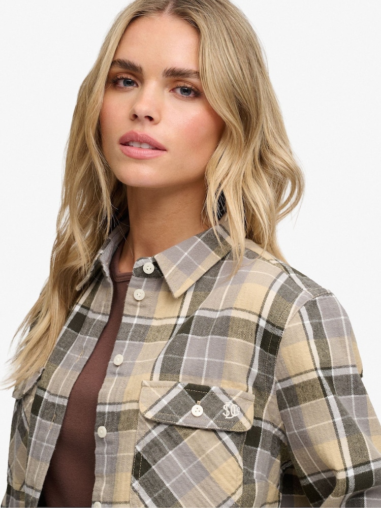 Superdry Brown Lumberjack Check Flannel Shirt - Image 5 of 5