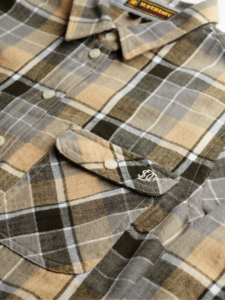 Коричневий - Superdry Лісоруб Чек Фланелева сорочка - Image 7 of 7