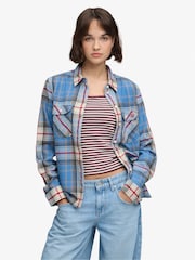 Superdry Sky Blue Lumberjack Check Flannel Shirt - Image 1 of 5