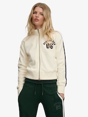 Superdry White Athletic Applique Track Top - Image 1 of 8