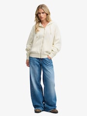 Superdry Cream Luxe Casual Zip Hoodie - Image 2 of 7