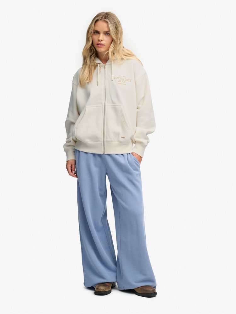 Superdry White Luxe Fur Lined Zip Hoodie - Image 2 of 7