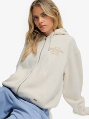 Superdry White Luxe Fur Lined Zip Hoodie - Image 3 of 7