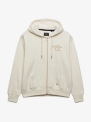 Superdry White Luxe Fur Lined Zip Hoodie - Image 6 of 7