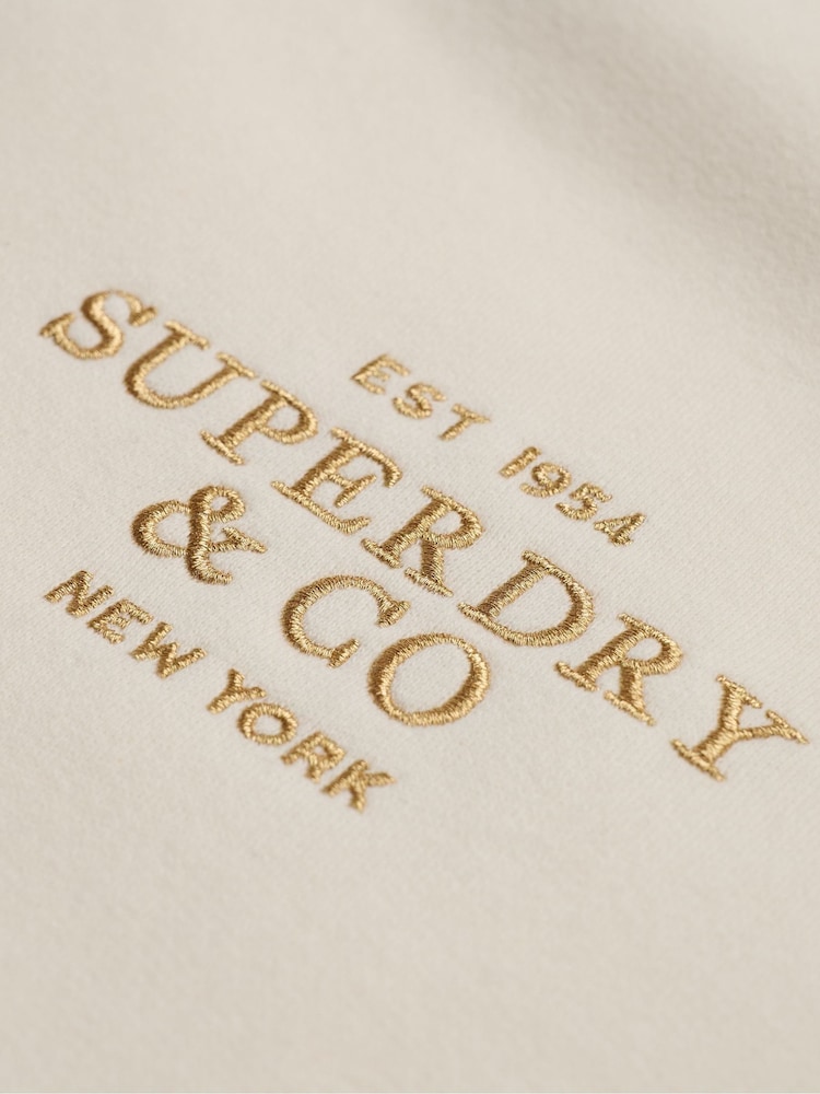 Superdry White Luxe Fur Lined Zip Hoodie - Image 7 of 7