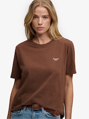 ブラウン - Superdry Signature 刺繍Tシャツ - 画像 5 / 7