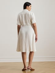 Lauren Ralph Lauren White Wakana-3/4 Sleeve-Casual Dress - Image 3 of 8