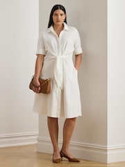 Lauren Ralph Lauren White Wakana-3/4 Sleeve-Casual Dress - Image 5 of 8